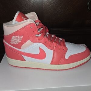 Jordan Women's Pink and White Sneakers